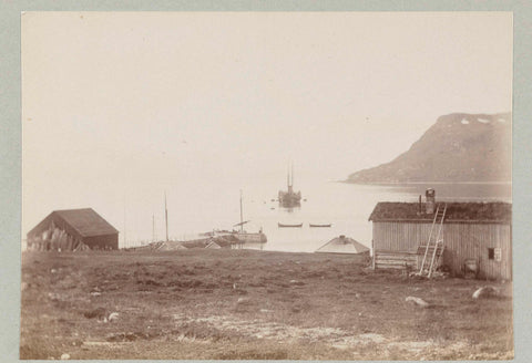 Sea view from a Norwegian village, Paul Güssfeldt (attributed to), 1889 Canvas Print