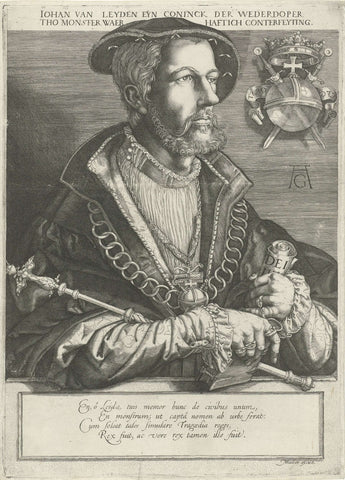 Portrait of Jan Beukelszoon van Leiden, Jan Harmensz. Muller, 1613 - 1617 Canvas Print