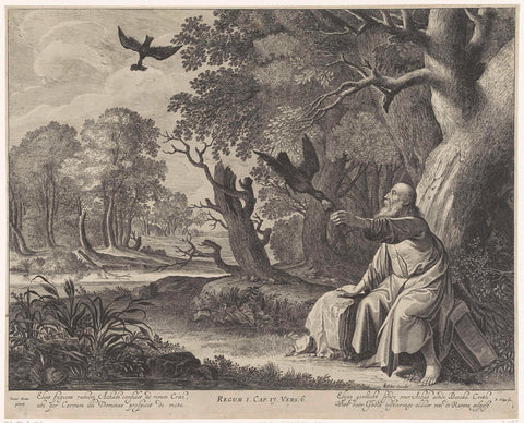 Elijah fed by the ravens, Pieter Nolpe, 1623- 1702 Canvas Print