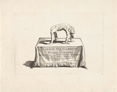 Title print for a series with acrobats, anonymous, 1728 Canvas Print