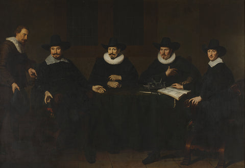 The chiefs of the Saainering in Amsterdam, 1643, Dirck Dircksz. van Santvoort, 1643 Canvas Print