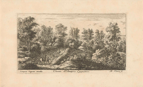 Path through forest-like landscape, Albert Flamen, 1648 - 1672 Canvas Print