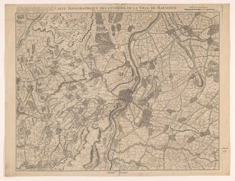 Map of the maastricht area, anonymous, 1748 Canvas Print