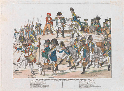 Napoleons leger trekt weer ten strijde, 1815, Johann Michael Voltz, 1815 Canvas Print