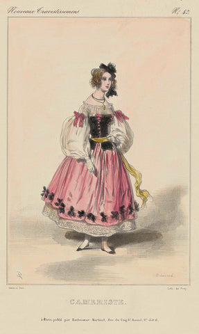 Nouveaux Travestissemens, 1830, No. 42 : Cameriste, Paul Gavarni, 1830 Canvas Print