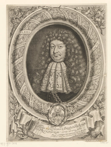 Portret van Johann Christoph Frickinger, Jakob von Sandrart, 1690 Canvas Print