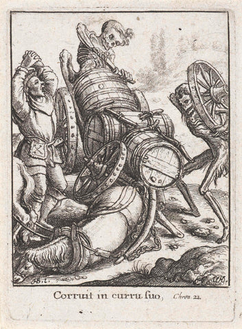 De voerman en de Dood, Wenceslaus Hollar, c. 1680 Canvas Print