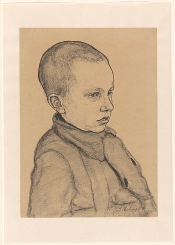 Portrait of a boy, to the right, Albert Neuhuys (1844-1914), 1918 Canvas Print