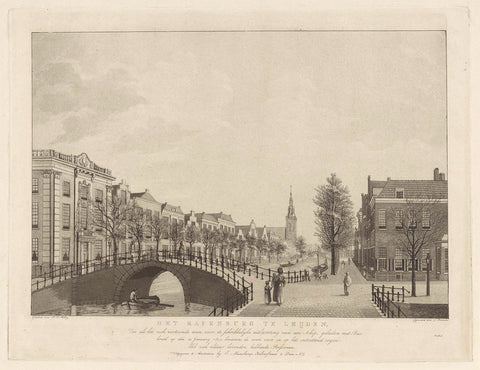 View of the Rapenburg in Leiden, 12 January 1807, Ludwig Gottlieb Portman, 1807 Canvas Print