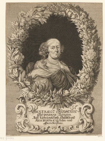 Portrait of Gertraud Fünger, Christian Romstet, 1665 - 1721 Canvas Print