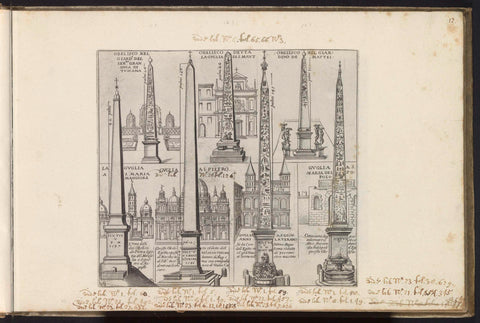 Obelisks in Rome, Matthäus Greuter, 1618 Canvas Print