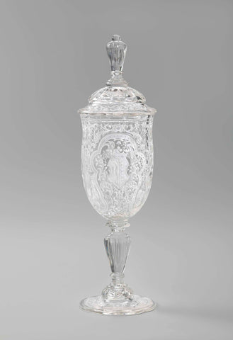 Goblet with cover, J. and L. Lobmeyr, c. 1880 - c. 1900 Canvas Print