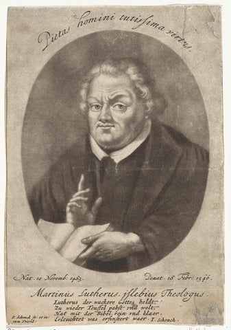 Portrait of Martin Luther, Pieter Schenk (I), 1670 - 1713 Canvas Print