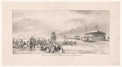 Horse race in Zandvoort, Carel Christiaan Antony Last, 1842 - 1876 Canvas Print