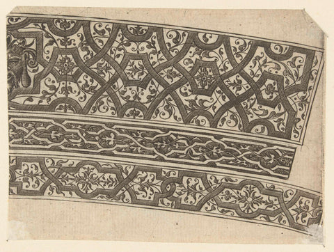 Right half of a leaf with one wide frieze and two narrow friezes, anonymous, 1550 - 1580 Canvas Print