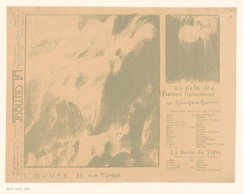 Poster for the play Au-delà des forces humaines, Maurice Denis, 1897 Canvas Print