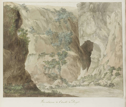 Outer wall of the oreille de Denys cave, Louis Ducros, 1778 Canvas Print