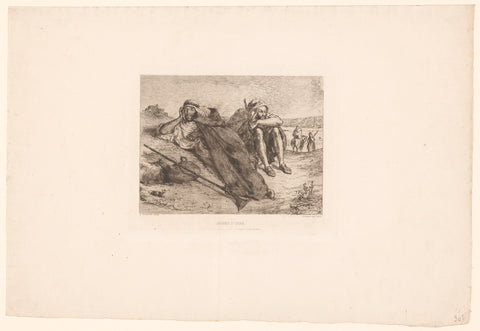 Two resting men from Oran, Eugène Delacroix, 1833 Canvas Print