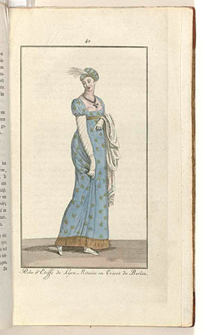 Elegantia, or magazine of fashion, luxury and taste for ladies, March 1808, No. 40 : Robe d'Etoffe..., anonymous, 1808 Canvas Print