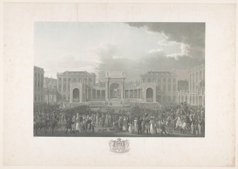 Inauguration at the Place Royale in Brussels, Johann Nepomuk Gibèle, 1785 - 1885 Canvas Print