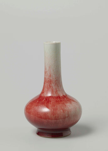 Squat, round-bodied bottle vase with a red, anonymous, c. 1800 - c. 1899 Canvas Print