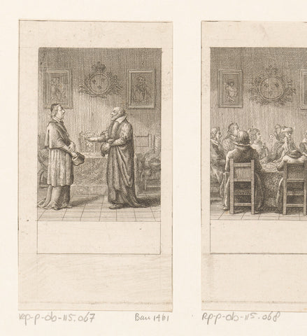 Charles of Lorraine in conversation with Michel de l'Hopital, Daniel Nikolaus Chodowiecki, 1790 Canvas Print