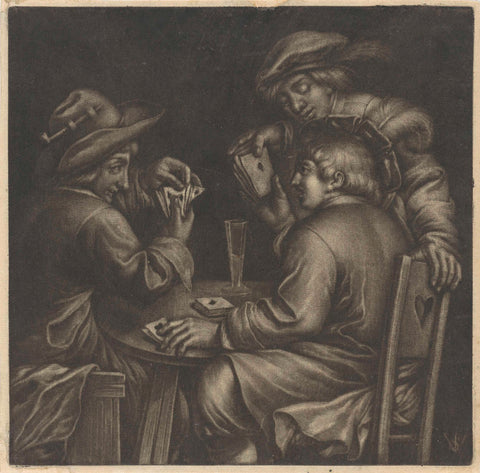 Card players, Jan van Somer, 1655 - 1700 Canvas Print