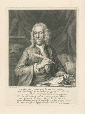 Portrait of Sybrand Feitama, Jacob Houbraken, 1762 Canvas Print