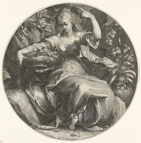 Flora, Harmen Jansz Muller, 1598 - 1602 Canvas Print