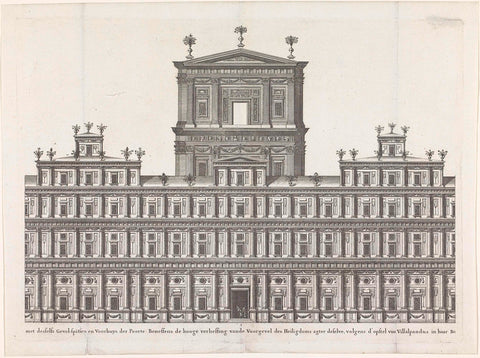 Façade of the new temple (centre), anonymous, 1618 Canvas Print