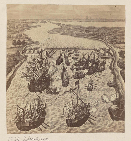 Wandtapijt met het beleg van Zierikzee, 1575, J. v.d. Graft, 1863 Canvas Print