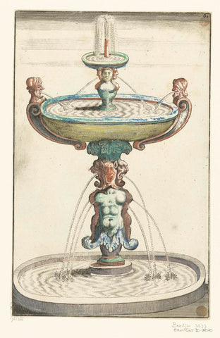 Three round basins on top of each other, Georg Andreas Böckler, 1664 Canvas Print