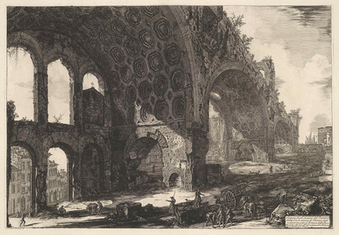 Basilica of Maxentius in Rome, Giovanni Battista Piranesi, 1748 - 1778 Canvas Print