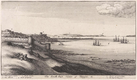 View of the southeast of Tangier with bay and fortifications, Wenceslaus Hollar, 1669 Canvas Print