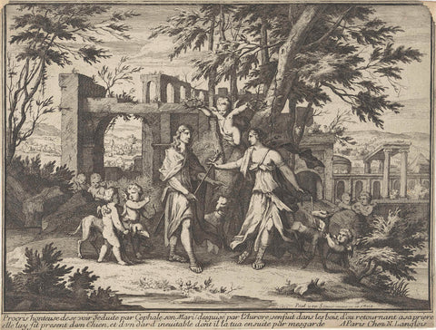 Procris and de disguised Cephalus, Paul of Summer (II), 1677 Canvas Print