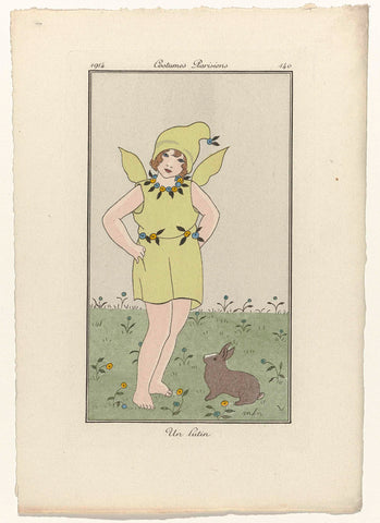 Journal des Dames et des Modes, Costumes Parisiens, 1914, No. 140 : Un lutin, Monogrammist MFN, 1914 Canvas Print