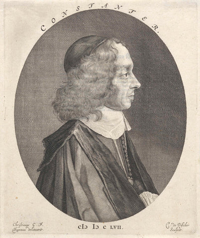 Portrait of Constantijn Huygens, Cornelis Visscher (II), 1657 Canvas Print