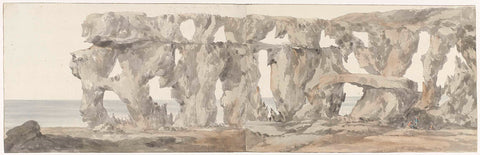 View of a rock on the way when visiting the island of Ghozo, Louis Ducros, 1778 Canvas Print