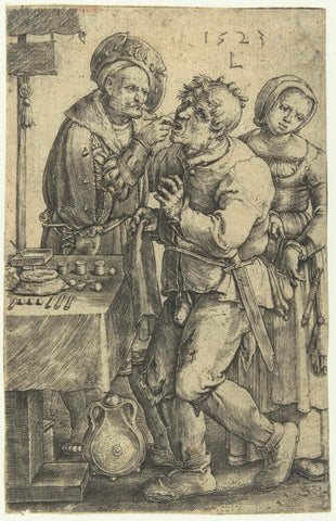 The dentist, Lucas van Leyden, 1523 Canvas Print