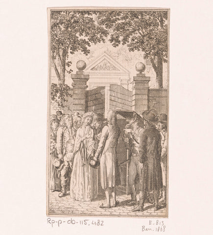 Clarissa is arrested on going out of the church, Daniel Nikolaus Chodowiecki, 1796 Canvas Print