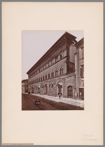 Façade of the Palazzo Riccardi in Florence, Italy, Giacomo Brogi (possibly), 1864 - 1881 Canvas Print