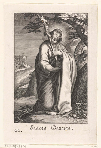 Saint Domnina of Syria as hermit, Boetius Adamsz. Bolswert, 1590 – 1612 Canvas Print