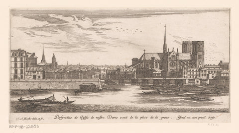 View of Notre-Dame, Israel Silvestre, 1650 Canvas Print