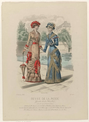 Revue de la Mode, Gazette de la Famille, Sunday, July 11, 1880, 9th year, No. 445: Toilets of Mme Lesueur (...), E. Cheffer, 1880 Canvas Print