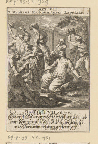Saint Stephen stoned, anonymous, 1697 Canvas Print
