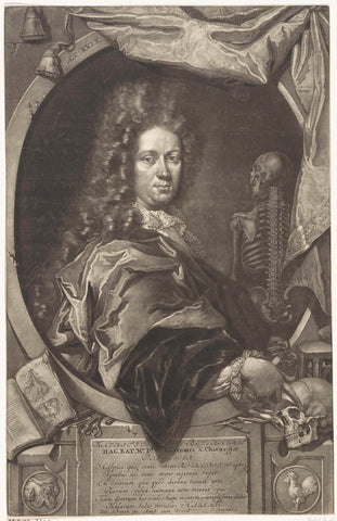 Portrait of Maurits van Reverhorst, Pieter Schenk (I), 1670 - 1713 Canvas Print