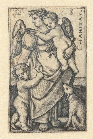 Liefde (Caritas), Hans Sebald Beham, 1539 Canvas Print