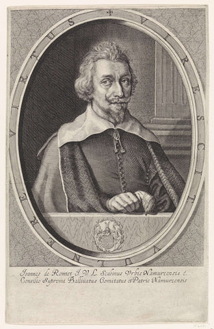 Portrait of Joannes de Romiet, Crispijn van de Passe (II), 1633 Canvas Print