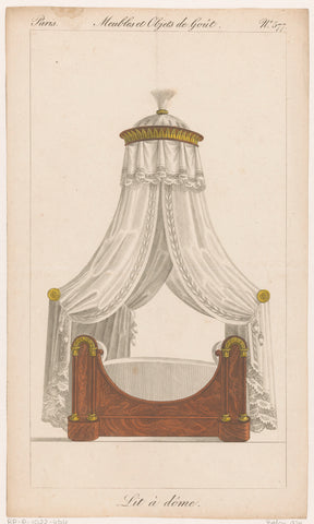 Four-poster bed with dome, anonymous, 1801 - 1831 Canvas Print