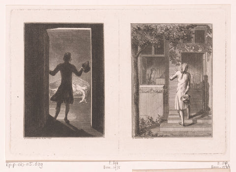 Two representations from the stories of Karl Lang, Daniel Nikolaus Chodowiecki, 1799 Canvas Print